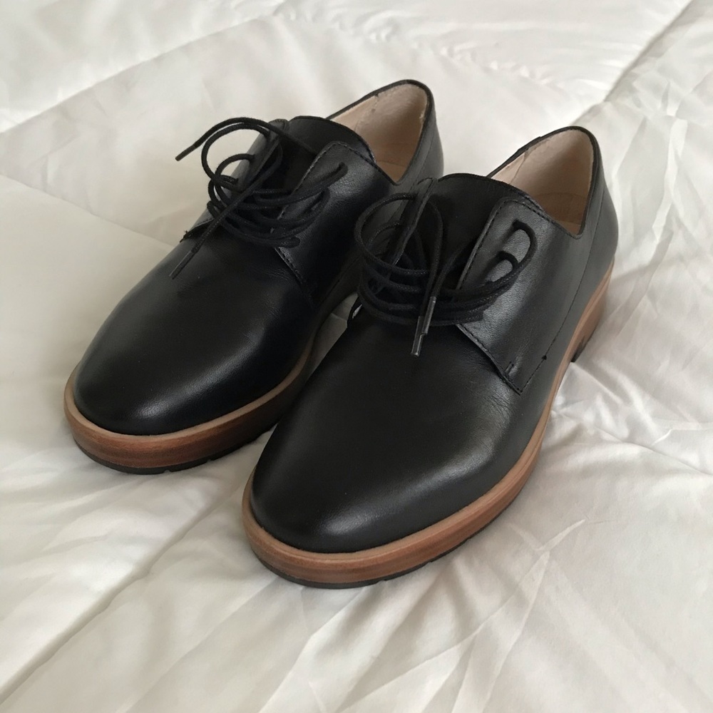 Pour La Victoire Black Leather Shoes Size 6 - Picture 3 of 8